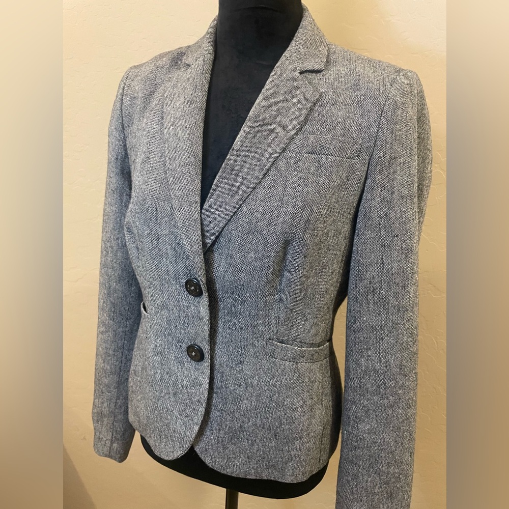 Calvin Klein Gray Two-Button Tailored Blazer